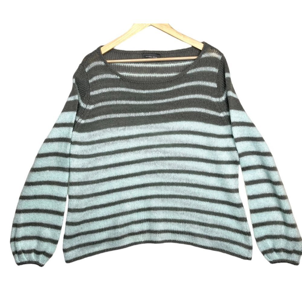 Wooden‎ Ships Sweater Striped Pattern Mohair Wool blend size S/M